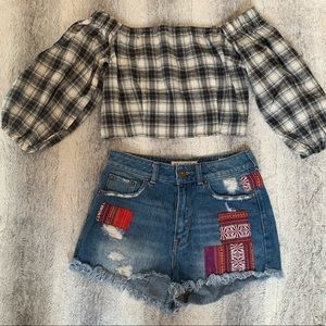 plaid crop top